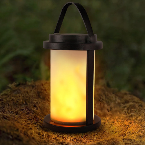Solar Lanterns Outdoor Waterproof Flickering Flame Solar Lantern Lights LED Portable Cordless Table Lamp Rechargeable USB for Outside Garden Tabletop Patio Yard