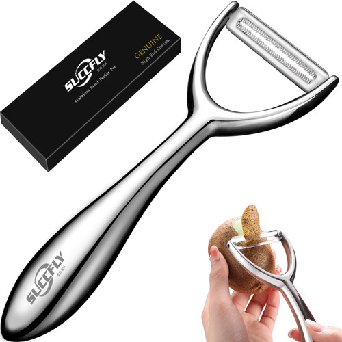 Premium Vegetable Peeler Stainless Steel, Potato Peelers for Kitchen, Veggie Peeler, Fruit Peeler, Apple Carrot Cucumber Peeler?Ultra Sharp Rotary Blade, Heavy Duty Ergonomic Handle (5-year warranty?