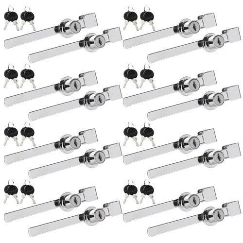 16 Pack Sliding Glass Door Ratchet Lock Drawer Display Case Showcase Lock Security Glass Case Lock Glass Display Case Lock (Keyed Alike)