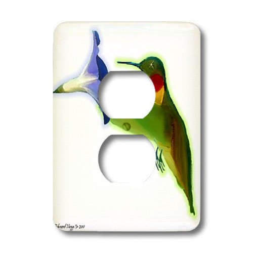 3dRose LLC lsp_21808_6 Morning Glory And Hummingbird, 2 Plug Outlet Cover