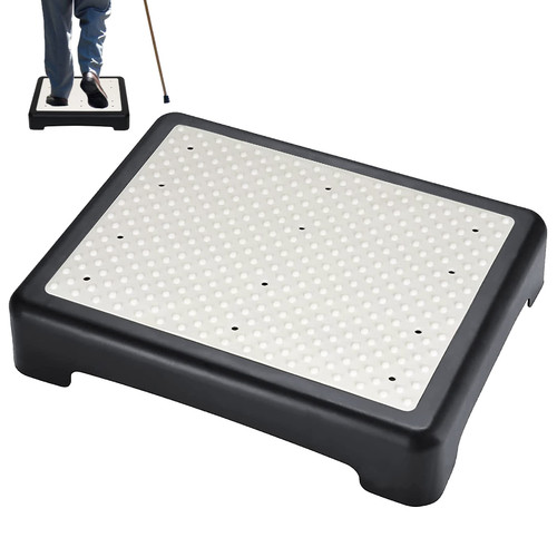 Half Step Stool for Elderly Disability Care Door Walking Anti Slip Mobility Aid Step Riser Light Weight but Sturdy Portable Step Platform for Stairs Bed Cars Shower Daily Assistance,Middle Size