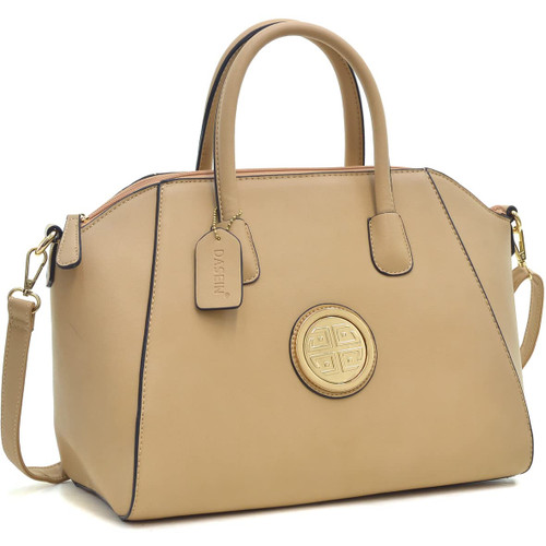 Dasein Womens Satchel Handbags Shoulder Purses Top Handle Bags (Beige)
