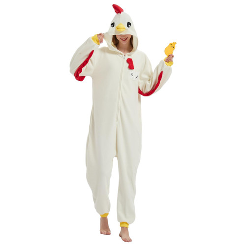 Yuoidomy Halloween Costume of Chicken, Slim Fit Animal Onesie for Women&Men, Christmas One-Piece Pajamas of Unisex Adult Yuoidomy Halloween Costume of Chicken, Slim Fit Animal Onesie for Women&Men, Christmas One-Piece Pajamas of Unisex Adult