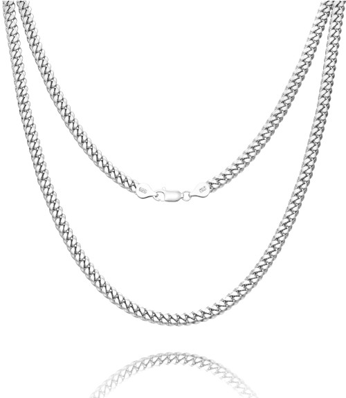 Waitsoul 925 Sterling Silver Cuban Chain Lobster Clasp 4mm Silver Cuban Link Curb Chain Necklace for Women Men Diamond Cut 16-30 Inches(28)