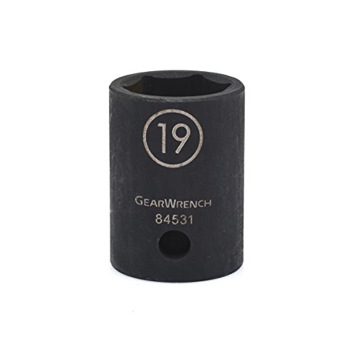 GearWrench 84544N 1/2" Drive 6 Point Standard Impact Metric Socket 36mm, Black