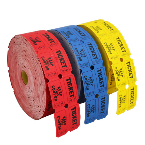 SEETOOOGAMES Raffle Tickets Double Roll - Full Set of 3 Colors, 2000 Tickets/Colors, 50/50 Raffle Tickets for Events