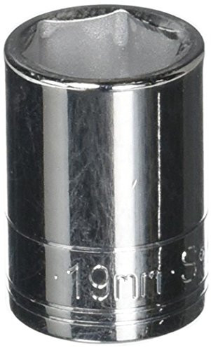 SK Hand Tool 48219 6 Point 1/2-Inch Drive Standard Socket, 19mm, Chrome