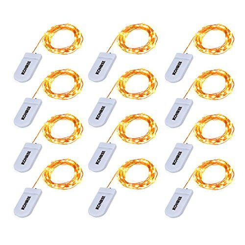 Kohree 12 Pack LED String Lights Copper Wire Lights, Battery Operated Starry Fairy Lights, Decor Rope Lights for Seasonal Decoration Home,Holiday, Wedding, Party(Warm White,2.2m /7.2ft) Kohree 12 Pack LED String Lights Copper Wire Lights, Battery Operated Starry Fairy Lights, Decor Rope Lights for Seasonal Decoration Home,Holiday, Wedding, Party(Warm White,2.2m /7.2ft)