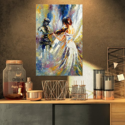 Designart PT6208-16-32 "Love with Endless Music" Canvas Art Print, Blue, 16x32" Designart PT6208-16-32 "Love with Endless Music" Canvas Art Print, Blue, 16x32"