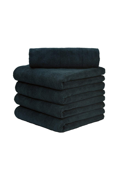 CARCAREZ Black Professional EDGELESS 380 GSM Premium 70/30 Blend Metal POLISHING & Detailing Microfiber Towels, 16x16 in, Pack of 5