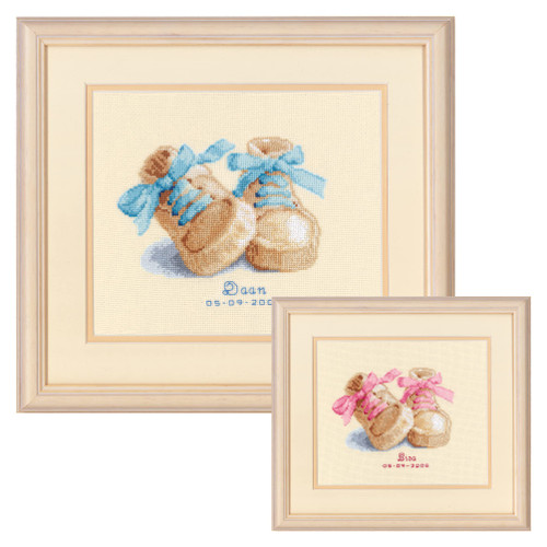 Vervaco Counted Cross Stitch Kit Baby Shoes 6.4" x 7.6"