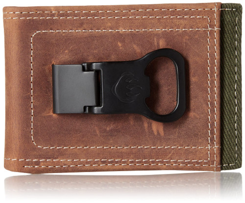 WOLVERINE Men's Front Pocket Wallet, Brown/Olive, One Size