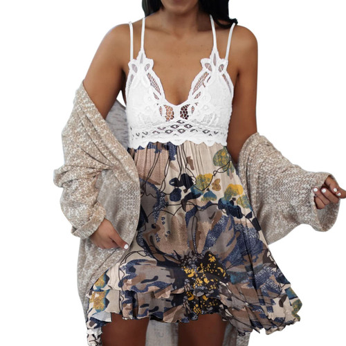 bwgrytuy Womens Beach Dresses Camisole Ruffle Sundress A-Line Casual Lace V Neck Short Spaghetti Sleeveless Summer Dress bwgrytuy Womens Beach Dresses Camisole Ruffle Sundress A-Line Casual Lace V Neck Short Spaghetti Sleeveless Summer Dress