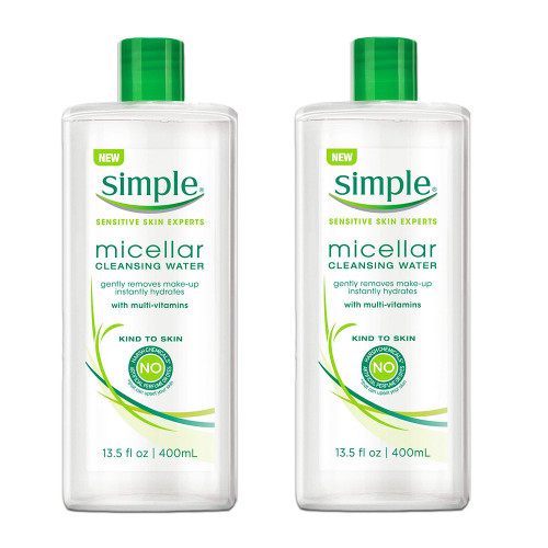 Simple Micellar Cleansing Water 13.5 Fl Oz (Pack of 2)
