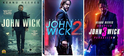 John Wick Trilogy 1 2 3 One Two Three (3 DVD Set Widescreen) Keanu Reeves