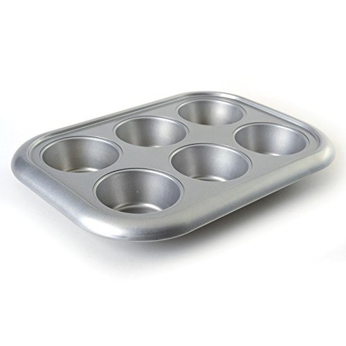 Norpro 3876 Nonstick More-Than-A-Muffin Pan, Jumbo, 6 Count, Grey