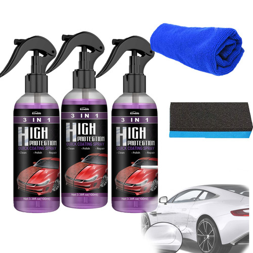 Ottostuart Car Protection, Ottostuart Car Coating Agent, 3-in-1 High Protection Car Spray, Ottostuart Protection Car Spray, Fast Fine Scratch Repair, Car Coating Fast Wax Polishing Spray (3 PCS)