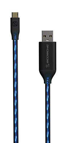 SCOSCHE EZFLOA Strikeline FLO Charge & Sync Streaming Light Cable for All Micro-USB Devices 3-ft. Black