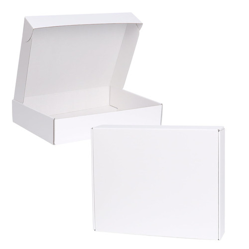 DEZIBOX 10x8x2 White Shipping Boxes for Packaging, 20 Pack Mailing Boxes for Shipping, Small Corrugated Cardboard Box