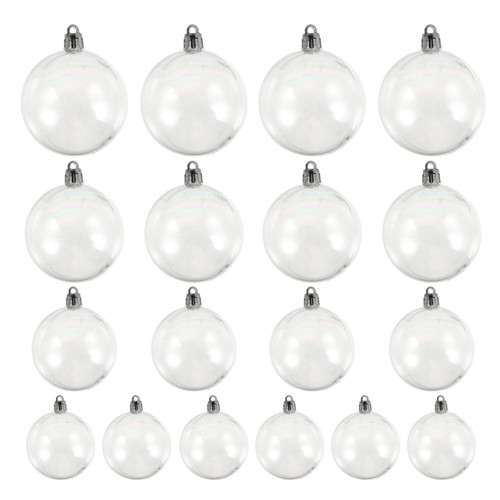 Toddmomy 54pcs Iridescent Christmas Ball Ornaments,Clear Christmas Tree Baubles Shatterproof Tree Balls for Holiday Party Tree Decorations