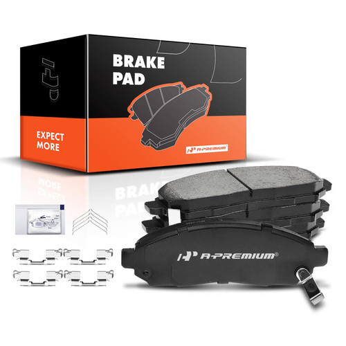 A-Premium Front Ceramic Disc Brake Pads Set Compatible with Select Nissan and Suzuki Models - Frontier 2005-2019, Pathfinder 2005-2012, Xterra 2005-2015, Equator 2009-2012, with Hardware, 4 Pcs