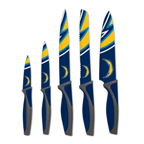 The Sports Vault NFL Los Angeles Chargers 5-Piece Kitchen Knife Set The Sports Vault NFL Los Angeles Chargers 5-Piece Kitchen Knife Set