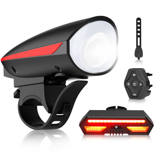 Panapo Bike Lights, USB Rechargeable Bike Light Set with Headlights Front Light & Rear Back Tail Lights, Waterproof Bicycle Light, Cycling Riding Safety Flashlight
