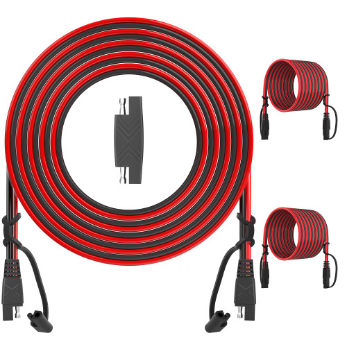 OYMSAE 25Feet SAE to SAE Extension Cable Quick Disconnect Connector 16AWG, for Automotive, Solar Panel Extension Cable Plug(25FT(16AWG)) Pack of 2