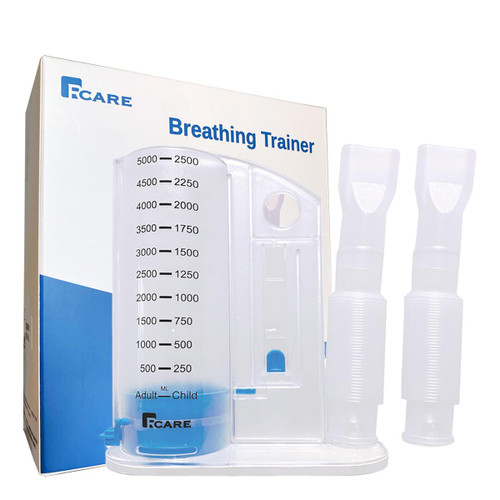 RCARE Breathing Trainer for Lung Function Deep Breath Exercise with 2pcs Mouthpiece