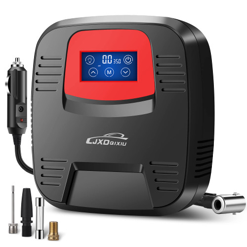 LJXDQIXIU Air Compressor Tire Inflator - Portable DC 12V 120PSI Auto Air Pump - Digital Pressure Gauge, Touchscreen and Emergency LED Light - Car Tire, Bicycle, Basketball and Other Inflatables - Red LJXDQIXIU Air Compressor Tire Inflator - Portable DC 12V 120PSI Auto Air Pump - Digital Pressure Gauge, Touchscreen and Emergency LED Light - Car Tire, Bicycle, Basketball and Other Inflatables - Red