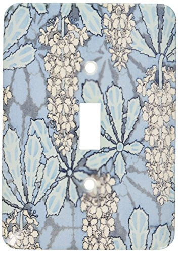 3dRose LLC lsp_11176_1 Floral In Blue Single Toggle Switch