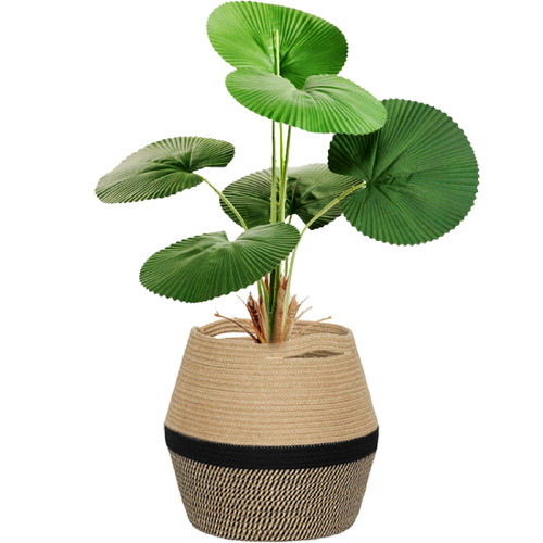 Woven Seagrass Plant Basket,Belly Storage Basket Jute Rope Plant Basket Flower Pot for Floor Indoor Planters