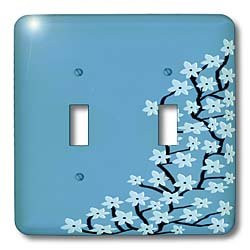 3dRose lsp_25360_2 Pretty Blue Flower Blossum Print Double Toggle Switch