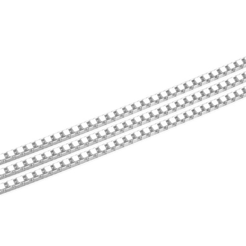 Adabele 5 Feet (60 Inch) Authentic 925 Sterling Silver Unfinished 1mm (0.04 Inch) Thin Venetian Box Chain for Jewelry Making Nickel Free Hypoallergenic SSK-E1