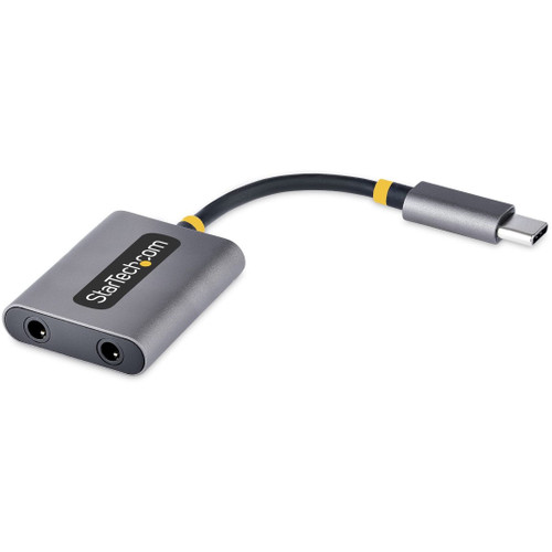 StarTech.com USB-C Headphone Splitter, USB Type C Dual Headset Adapter w/Mic Input, USB C to 3.5mm Audio Adapter/Earphone Dongle, USB C to Audio Jack/Aux Output, 24-bit DAC (USBC-Audio-Splitter)