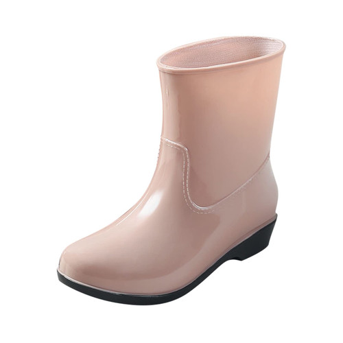 Women Shoes Short Rain Boots Ankle Waterproof Rainboot Slip On Garden Boot Rubber Shoes Woman's Rain Boots (A, 6)