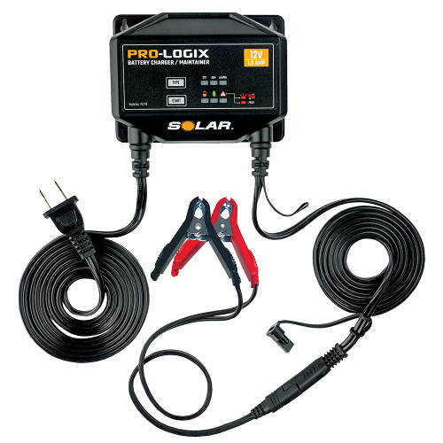 Clore Automotive PL2112, 1-Amp Fully-Automatic Smart Charger, 12V Battery Charger, Battery Maintainer, and Battery Desulfator with Temperature Compensation