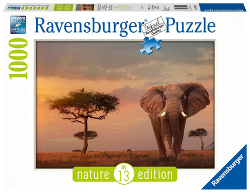 Ravensburger Puzzle, Puzzle 1000 Pieces, Elephant of The Masai Mara, Nature Edition, Puzzles for Adults, Puzzle Animals, Jigsaw Puzzle Ravensburger