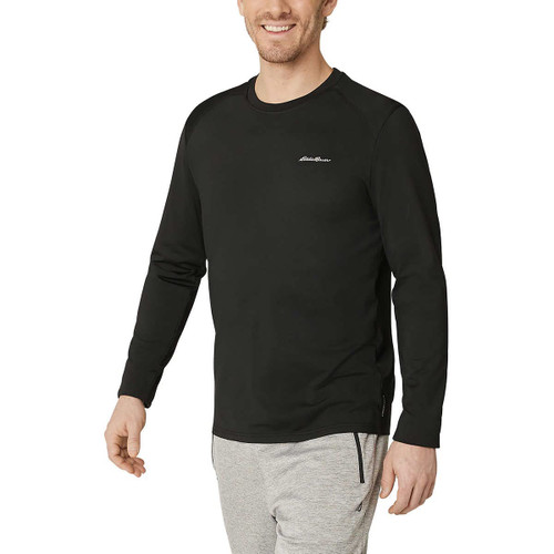 Eddie Bauer Men's Active Tee Crewneck Moisture Wicking Long Sleeve T-Shirt - Black X-Large
