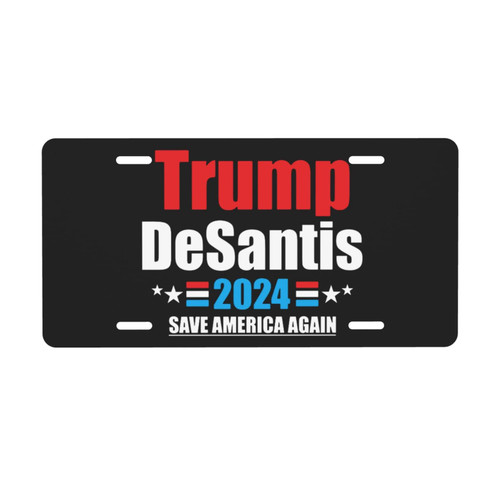 Trump Desantis 2024 Vehicle License Plate Personalized License Sign 6x12 Inches Car Auto Tag Aluminum License Plate