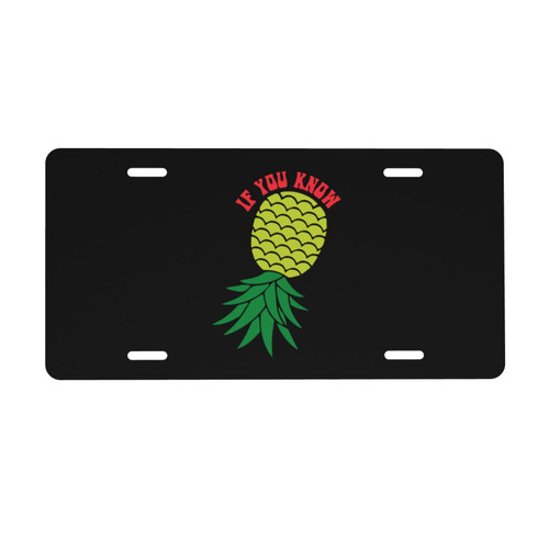 Upside Down Pineapple License Plate Aluminum Metal Decorative License Plate Cover 6in X12in License Plate Frame