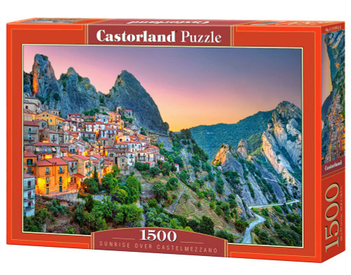 CASTORLAND 1500 Piece Jigsaw Puzzles, Sunrise Over Castelmezzano, Italy, Mountain Puzzle, Puzzle of Italy, Adult Puzzles, Castorland C-151912-2 CASTORLAND 1500 Piece Jigsaw Puzzles, Sunrise Over Castelmezzano, Italy, Mountain Puzzle, Puzzle of Italy, Adult Puzzles, Castorland C-151912-2