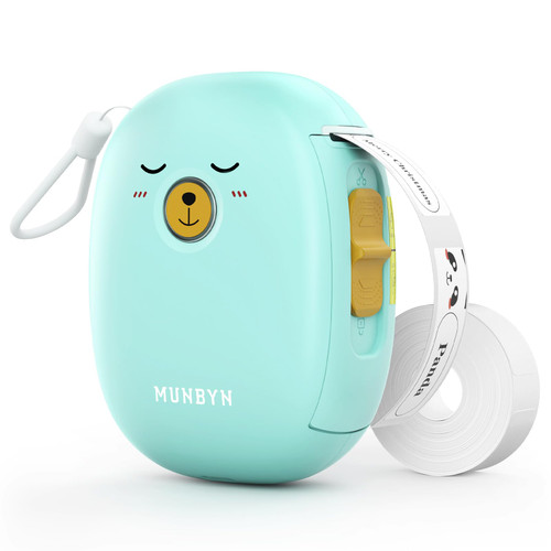 MUNBYN Bluetooth Thermal Label Maker,Label Makers, Portable Label Printer,Sticker Printer,Labeler for Office Home School Organized Storage, Barcode,Office Supplies, Home (Tiffany)