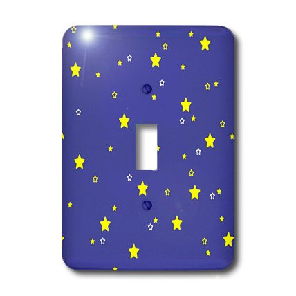 3dRose LLC lsp_23415_1 Blue Sky with Stars, Single Toggle Switch
