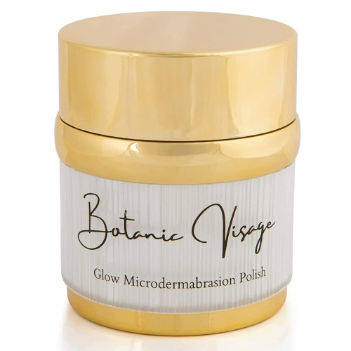 Botanic Visage Glow Microdermabrasion Polish - Dark Spot Remover for Face - Exfoliating Scrub Facial Cleanser Face Wash Skin Care - No Acid, Enzyme, Natural Face Wash - Helps with Dark Spots, Acne