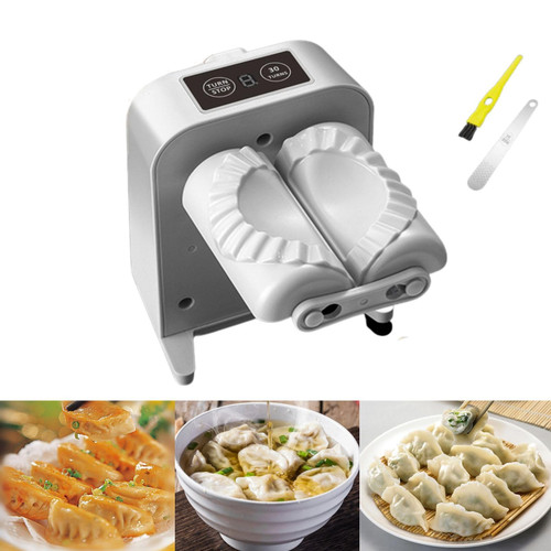 Automatic Electric Dumpling Maker Machine, Household Dumpling Maker Press, Rapid Forming Dumpling Machine Mold with Spoon and Brush