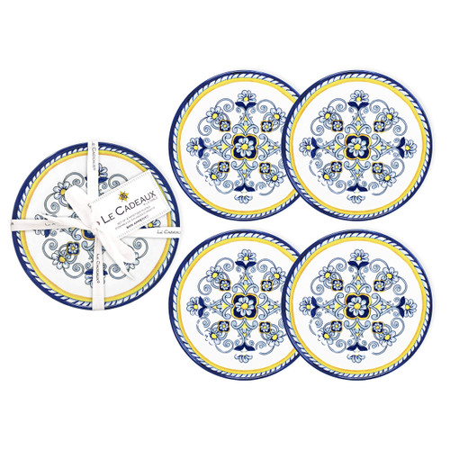 Le Cadeaux Melamine 6.5 Inch Appetizer Plate Set of 4, Sorrento