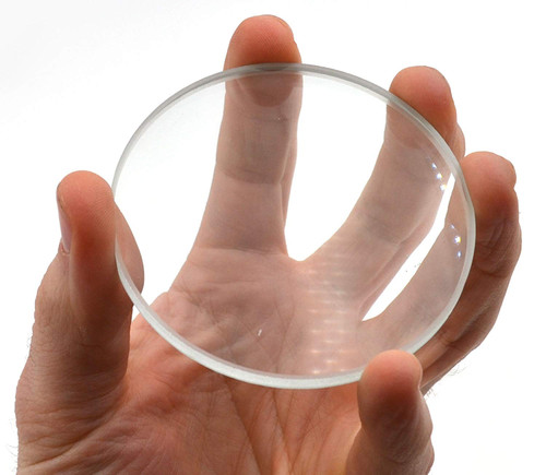 Eisco Labs Double Concave Glass Lens 75mm diameter, 50 cm Focal Length - 1 Single Lens