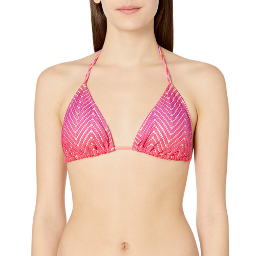 Luli Fama womens Sunset Angel Braided Triangle Bikini Top, Multi, Small US