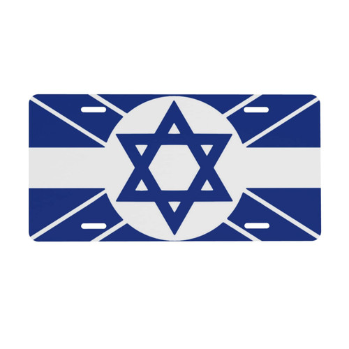 Israel Flag License Plate Aluminum Metal Decorative Sign License Plate 6in X12in Sign License Plate